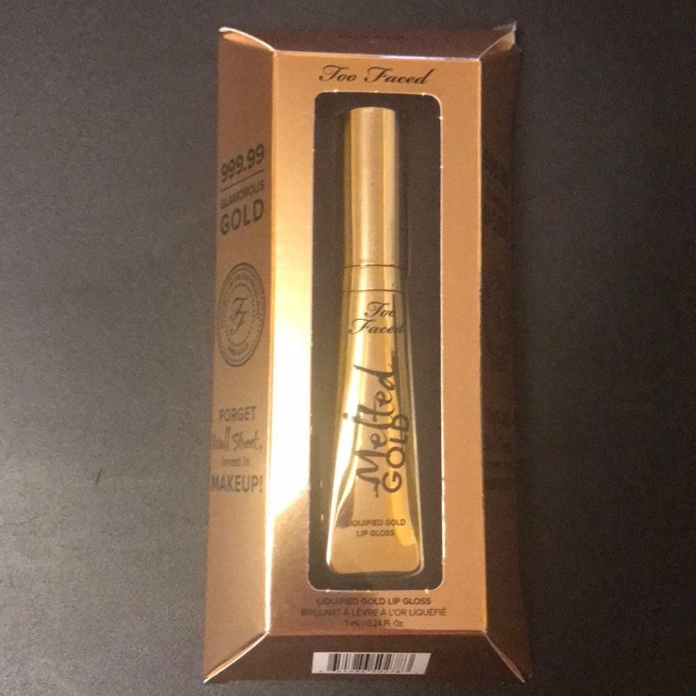 New melted gold liquified gold lip gloss